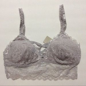 Maurices Grey Strappy Lace Bralette